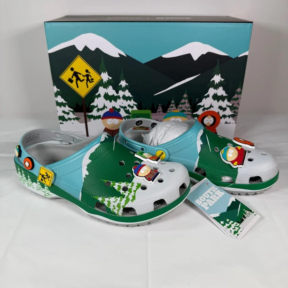 Crocs South Park Classic Clog Multi Green Blue White 211509-90H Mens 8 Womens 10